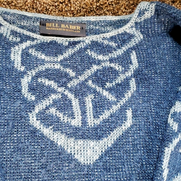 Bill Baber Scottish Handmade Blue Pullover Knit Sweater L/XL - Picture 6 of 16